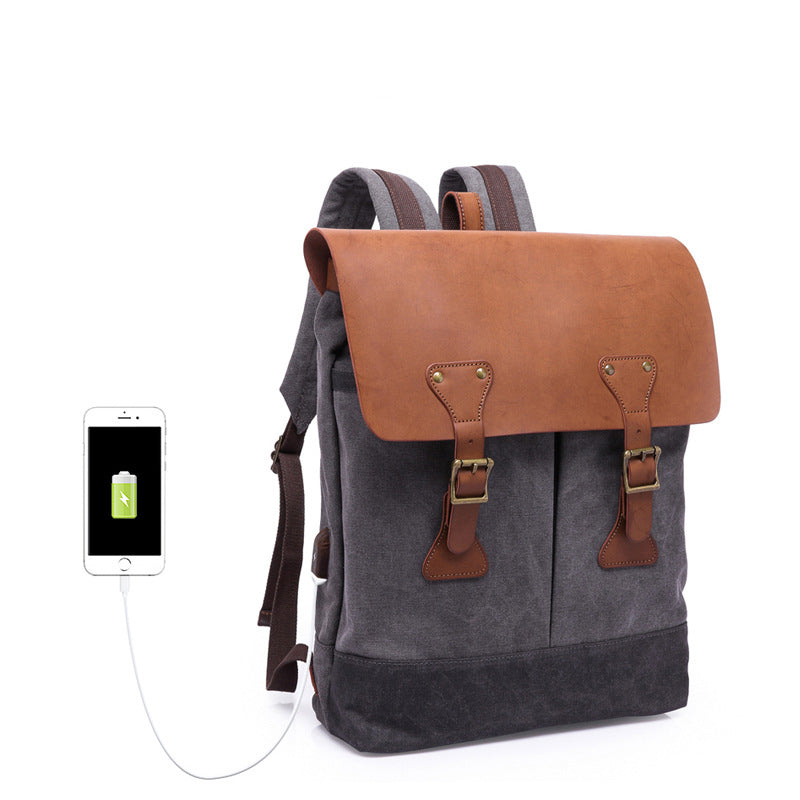 2018 Best Smart Backpack USB Port Backpack Canvas Backpack with USB charge