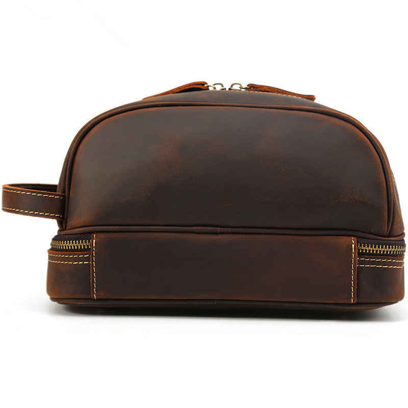 Handmade Leather Dopp Kit Large Leather Cosmetic Bag Travel Toiletry Bag CN8814 - Unihandmade