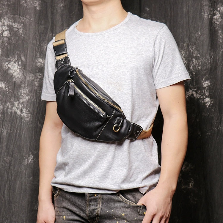 Handmade Leather Sling Bag Stylish Chest Bag Mens Messenger Bag