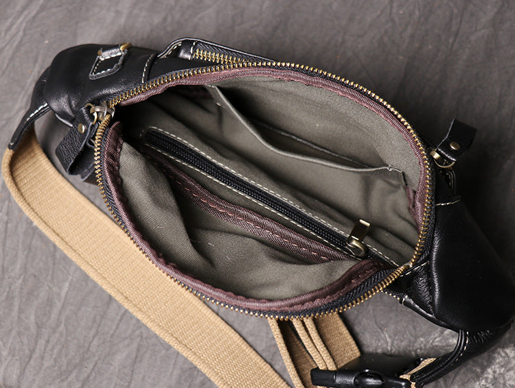 Handmade Leather Sling Bag Stylish Chest Bag Mens Messenger Bag