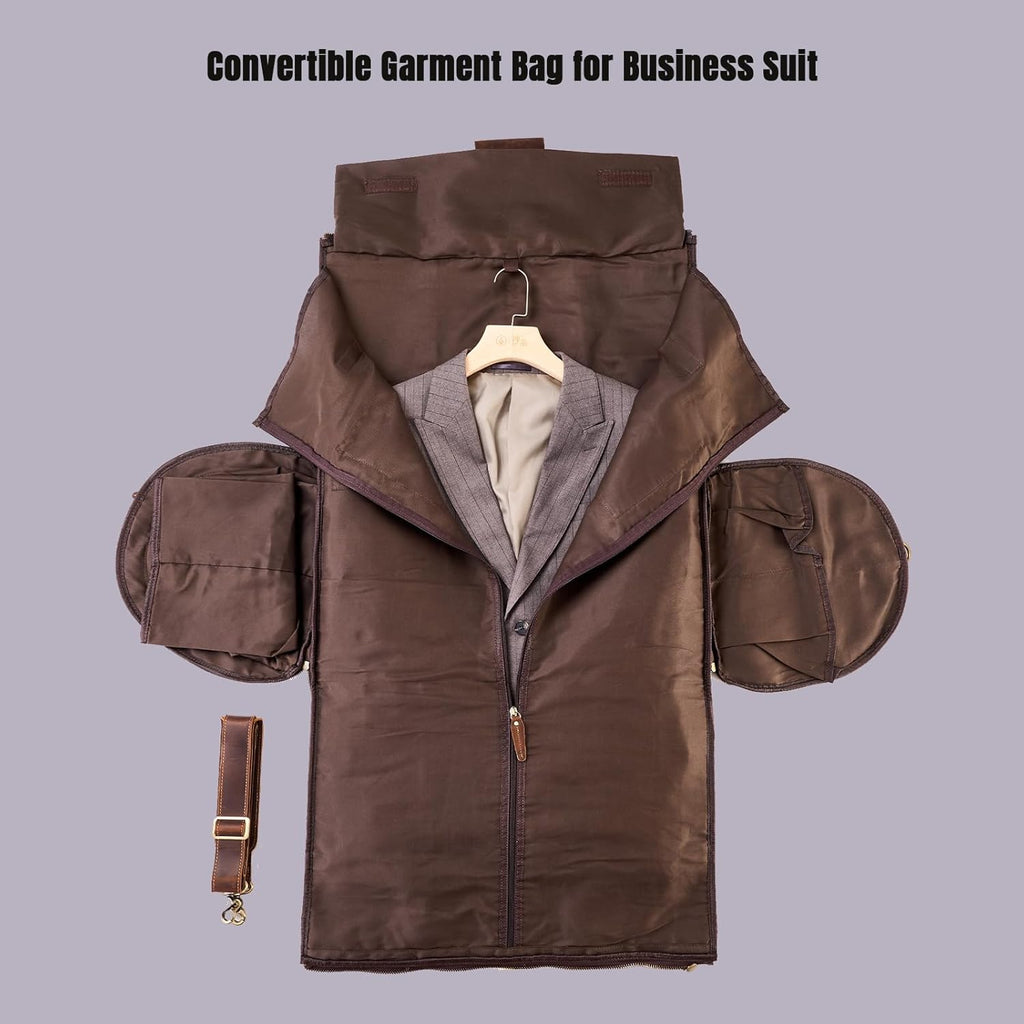 Full Grain Leather Suit Duffle Bag, Duffel Bag with Shoe Compartment