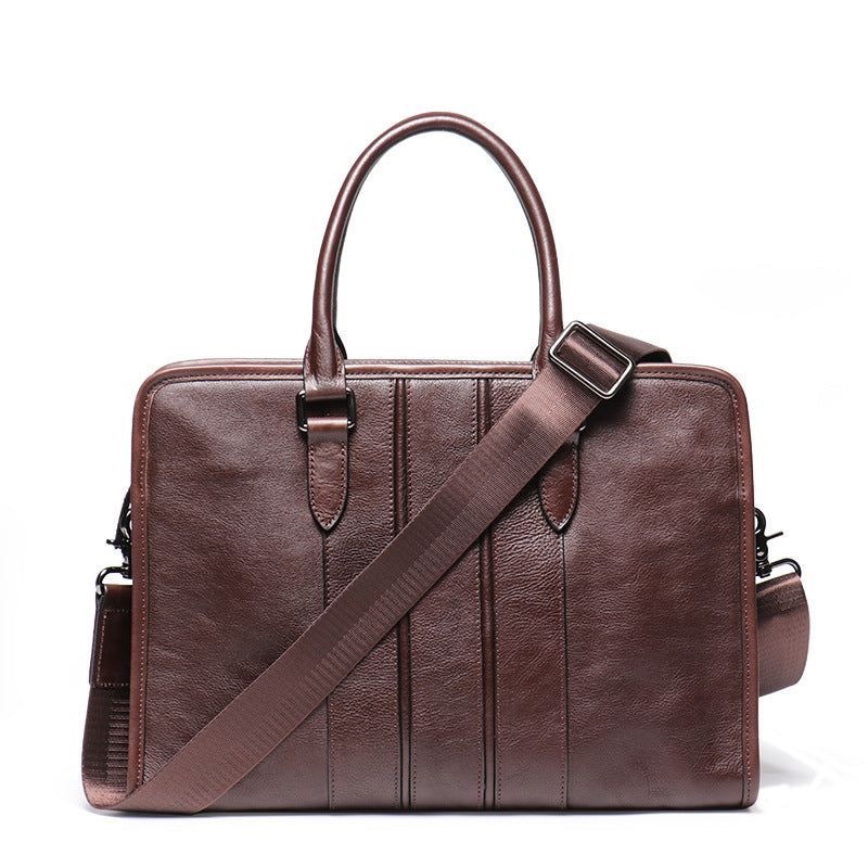 Full Grain Leather Briefcase Laptop Messenger Bag