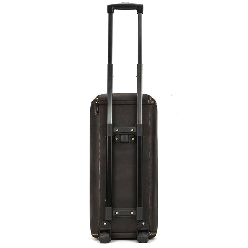 Leather Rolling Garment Bag, Garment Duffle Bag with Wheels for Travel,Convertible Garment Bag with Shoe Compartment