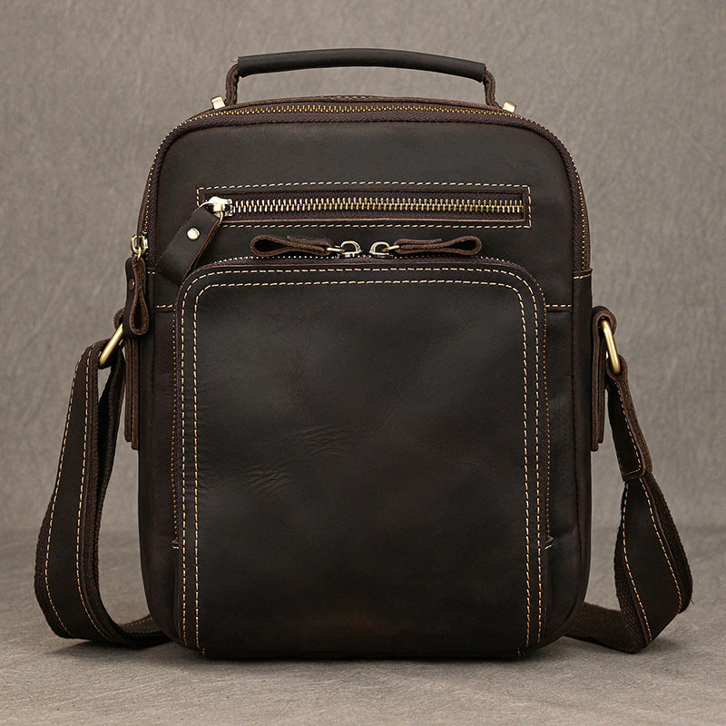 Handmade Leather Messenger Bag Crossbody Bag Men Shoulder Bag