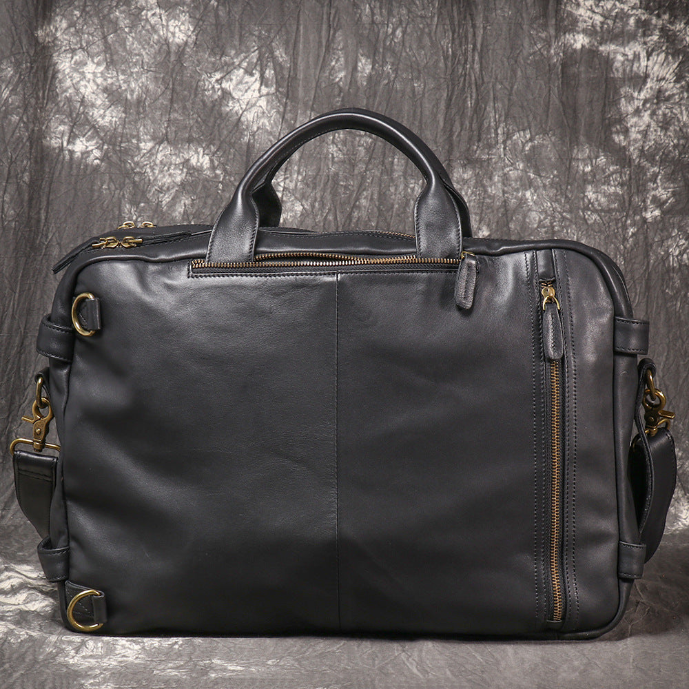 Full Grain Leather Handbag Convertible Leather Backpack Laptop Bag