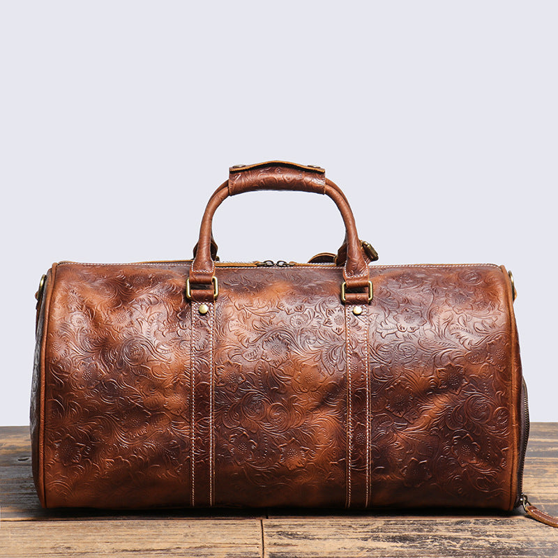 Personalized Full Grain Leather Duffle Bag with shoe Compartment –  Unihandmade