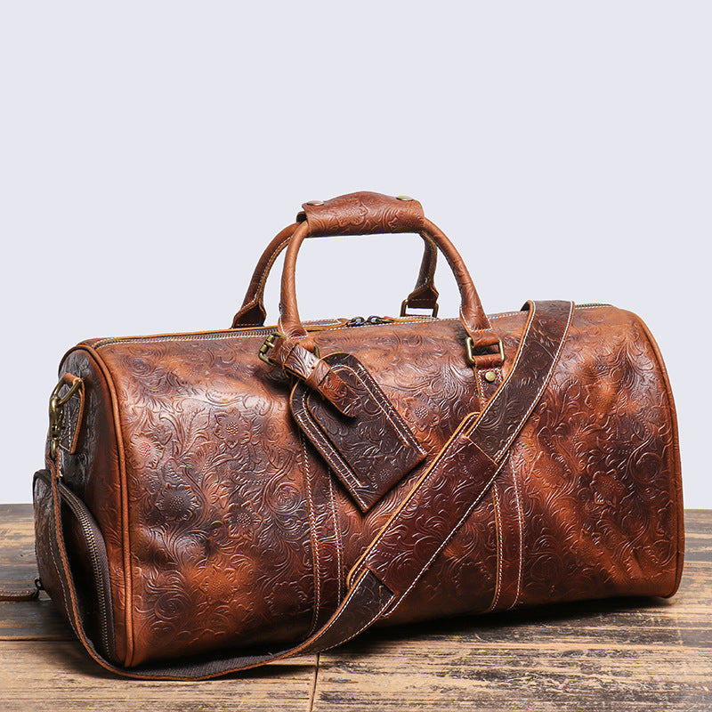 Personalized Full Grain Leather Duffle Bag with shoe Compartment –  Unihandmade