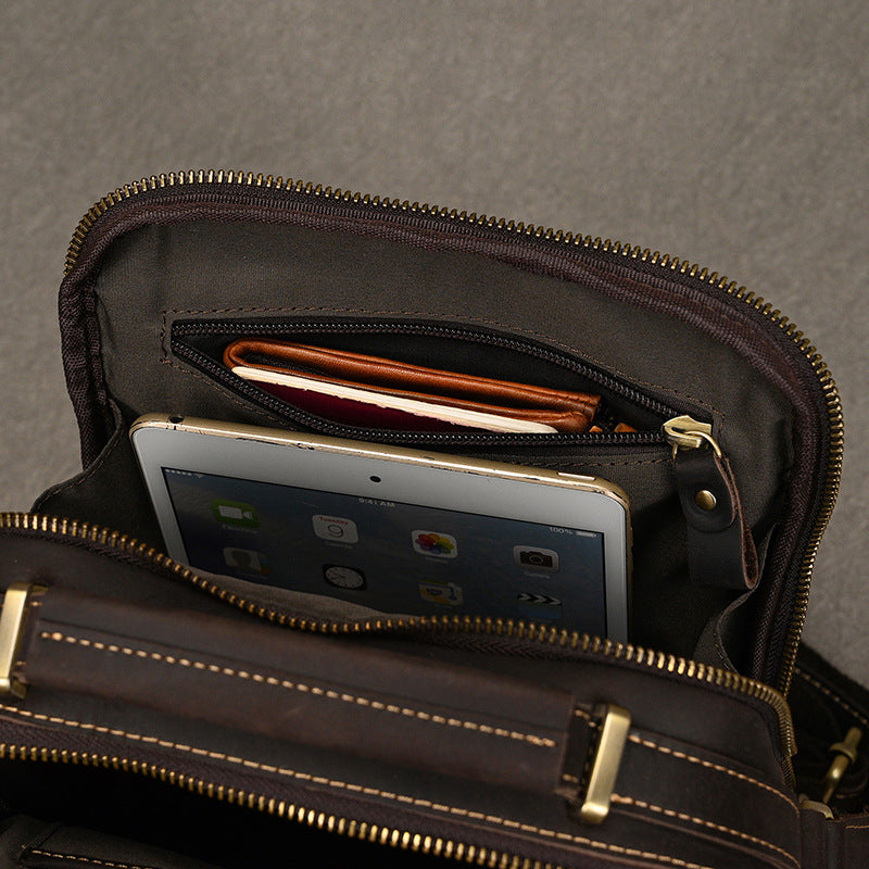 Full Grain Leather Messenger Bag Vintage Leather Shoulder