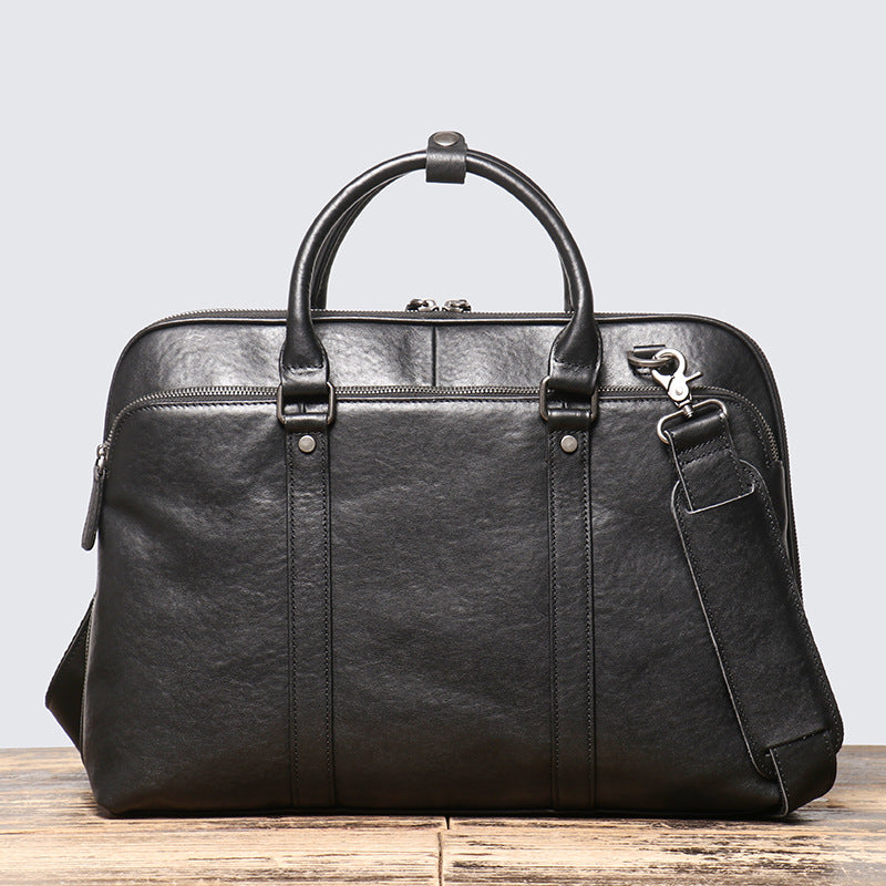 Man Handmade Leather Briefcase Men Messenger Bag Laptop Bag