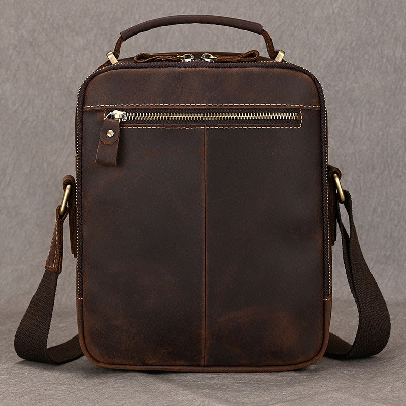 Handmade Leather Messenger Bag Crossbody Bag Men Shoulder Bag