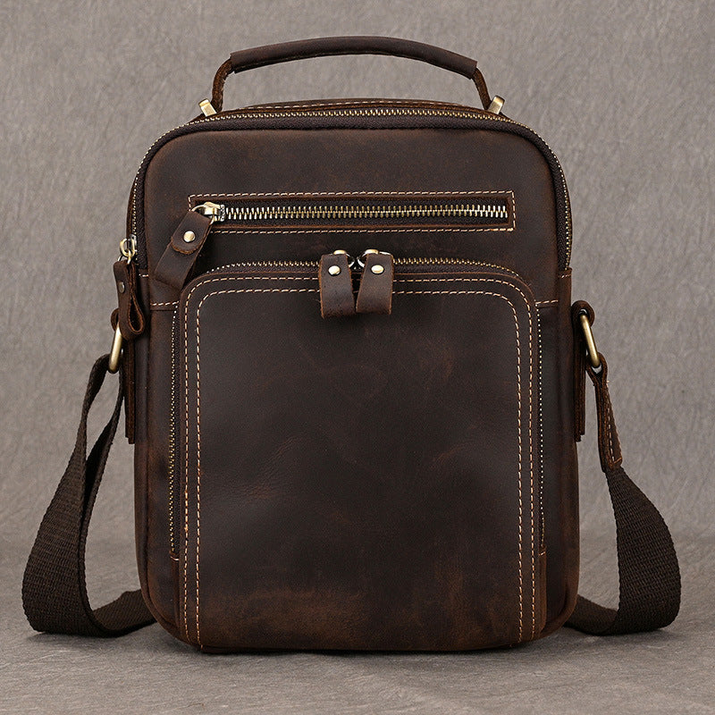 Handmade Leather Messenger Bag Crossbody Bag Men Shoulder Bag