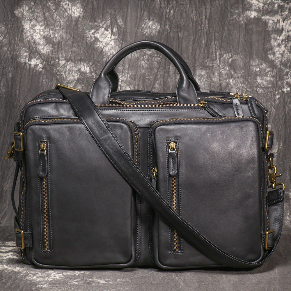 business laptop bag backpack and hand bag Full Grain Leather Handbag Convertible Leather Backpack Laptop Bag
