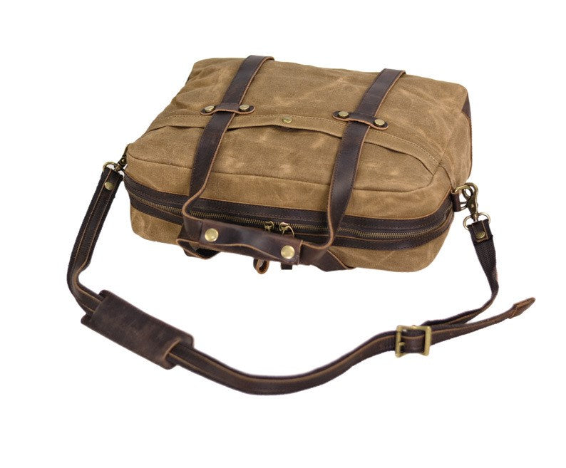 Waxed Canvas Briefcase Bag 15.6" Laptop Bag