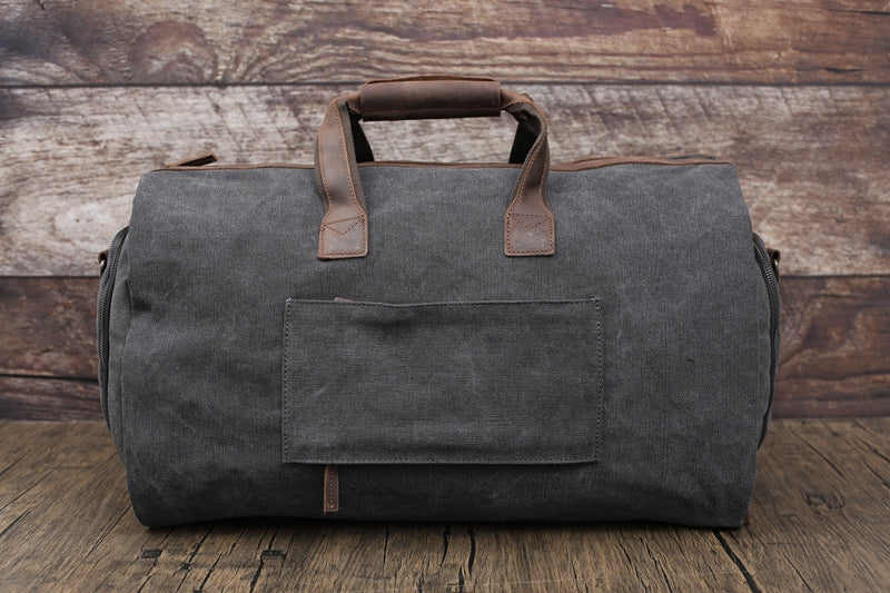men's clothing travel bags Canvas Garment Bag Hanging Clothes Bag Flight Bag with Shoe Pouch Green / No