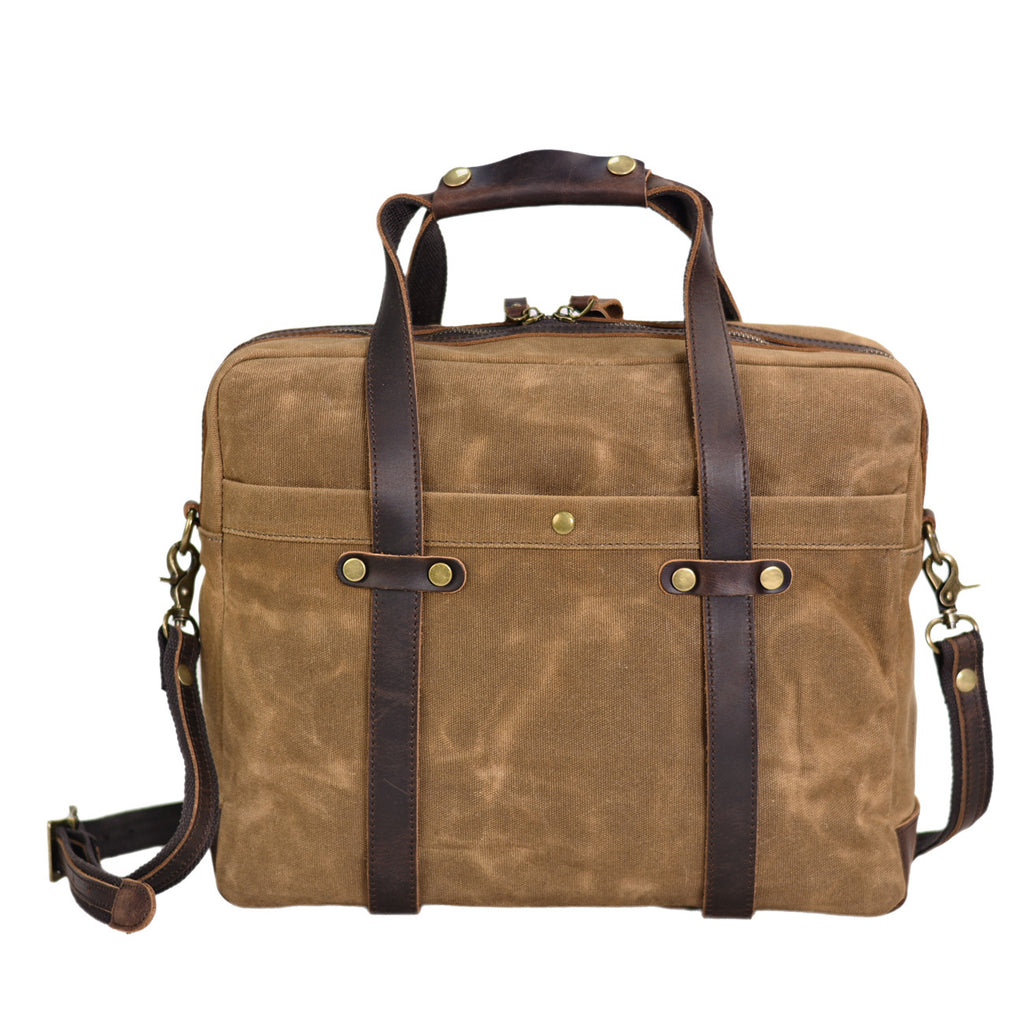 Waxed Canvas Briefcase Bag 15.6" Laptop Bag