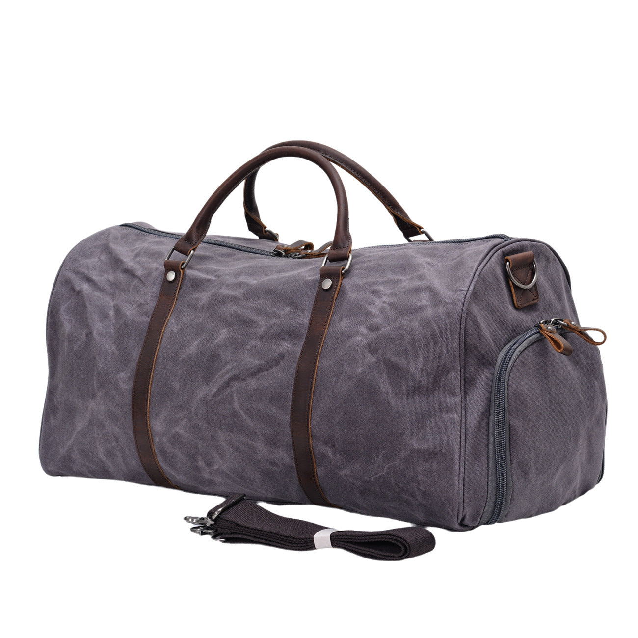 canvas travel duffel bag Water Proof Canvas Duffel Bag with Shoes Compartment Canvas Weekend Gym Bag Grey