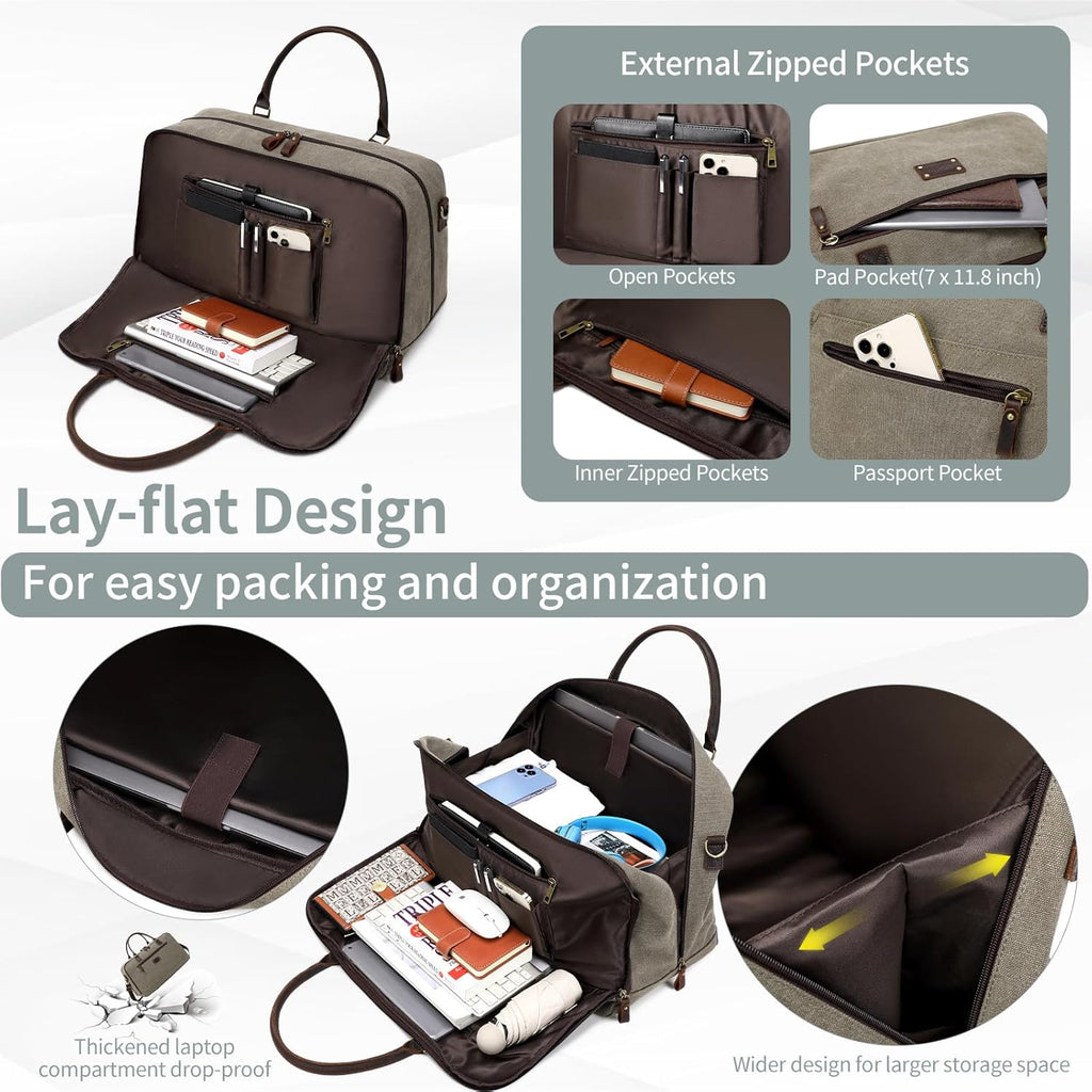 Canvas Travel Duffle Bag Gym Tote Bag Foldable Carry on Bags