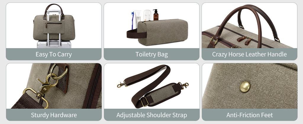 Canvas Travel Duffle Bag Gym Tote Bag Foldable Carry on Bags