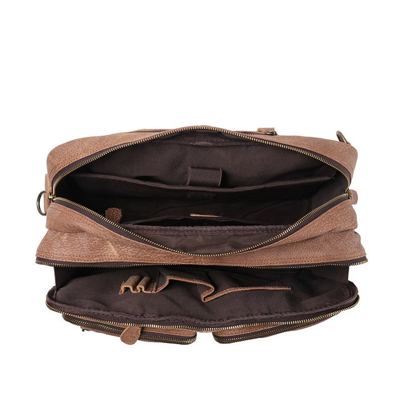 Full Grain Leather Handbag Convertible Leather Backpack Laptop Bag