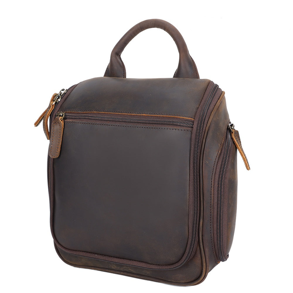 Monogram Hanging Leather Toiletry Bag Leather Dopp Kit Bag