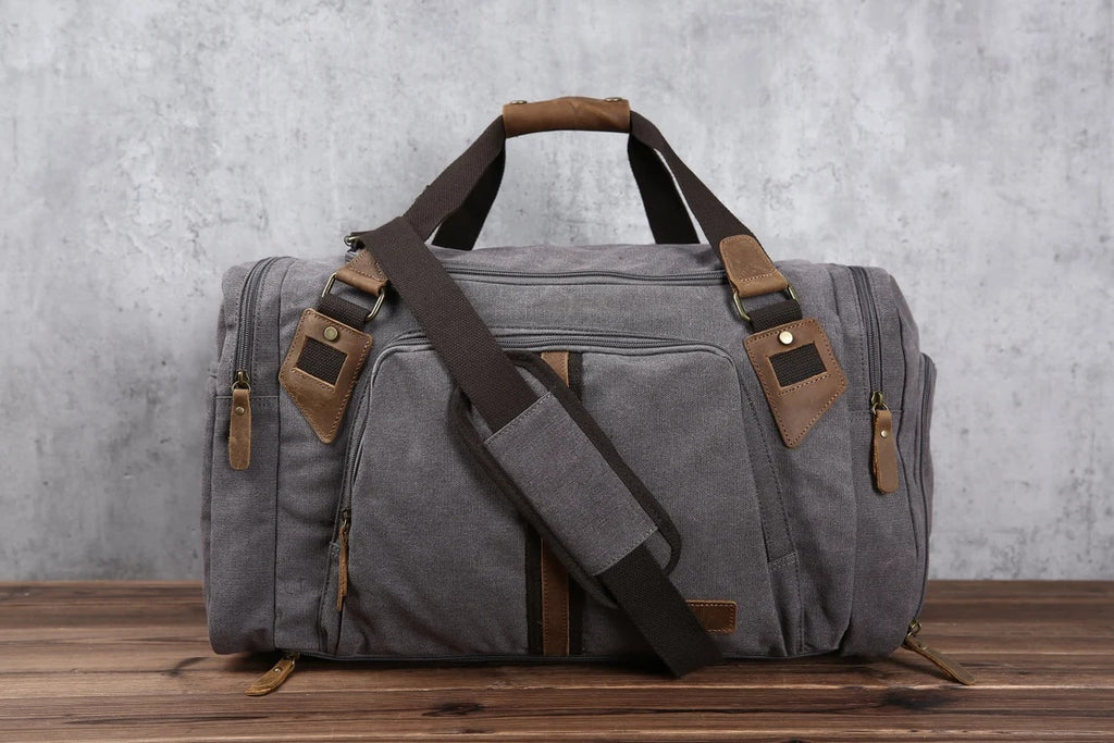 Gym Bags Canvas Duffle with Shoe Compartment Bag Weekend Travel Bag