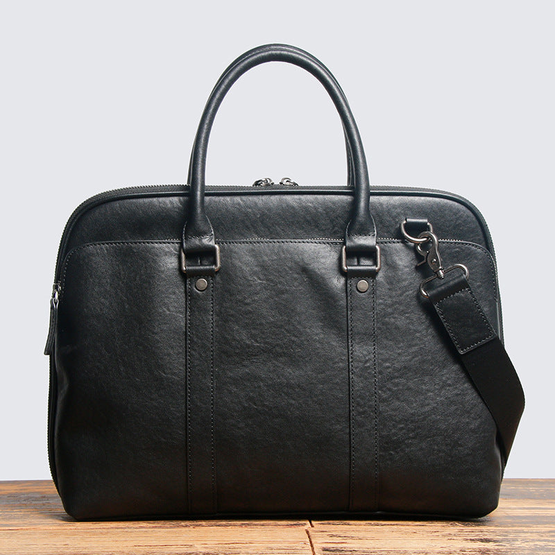 Man Handmade Leather Briefcase Men Messenger Bag Laptop Bag