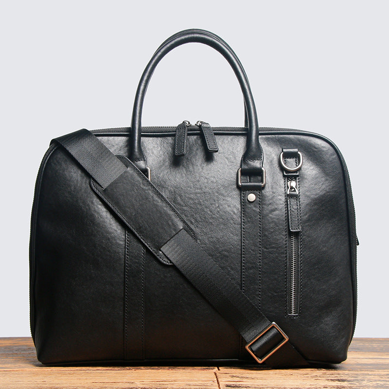 Man Handmade Leather Briefcase Men Messenger Bag Laptop Bag