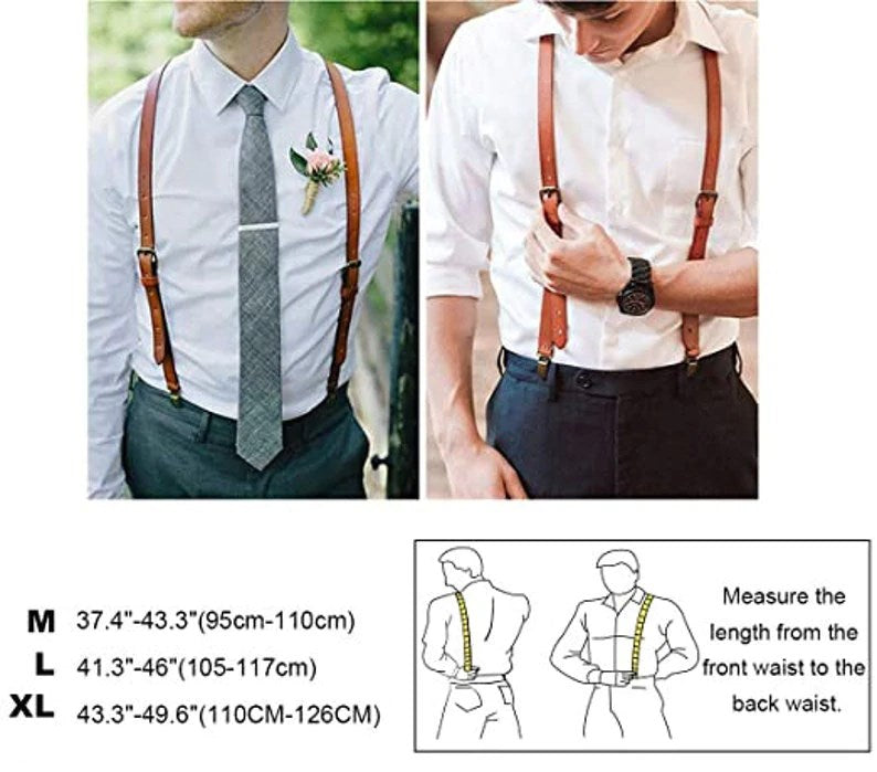 Groomsmen Gifts Personalized Leather Suspenders Wedding Suspenders Leather Braces Leather Suspenders