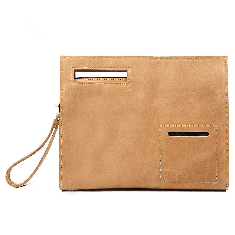 Man Handbag Handmade Leather Tablet Bag Ipad Bag  A0011B - Unihandmade