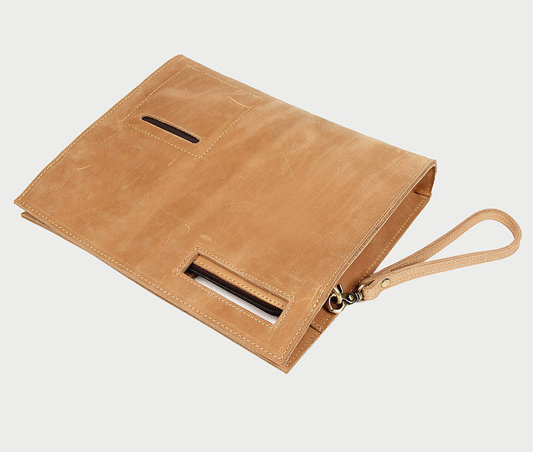 Man Handbag Handmade Leather Tablet Bag Ipad Bag  A0011B - Unihandmade