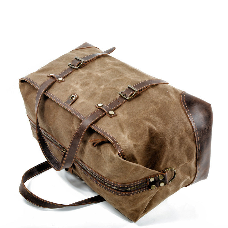 Waterproof Waxed Canvas Duffle Bag Luggage Weekender Bag Travel Bag Duffel bag - Unihandmade