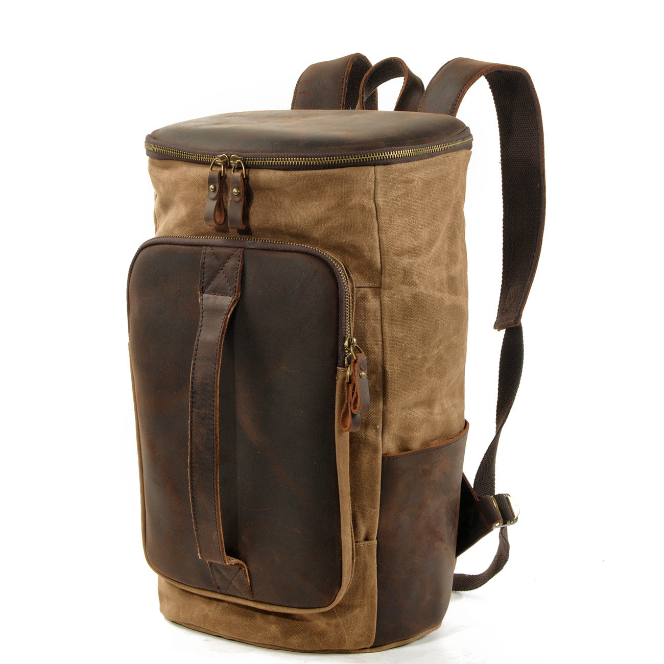 Handmade Leather Backpack, Waxed Canvas Backpack