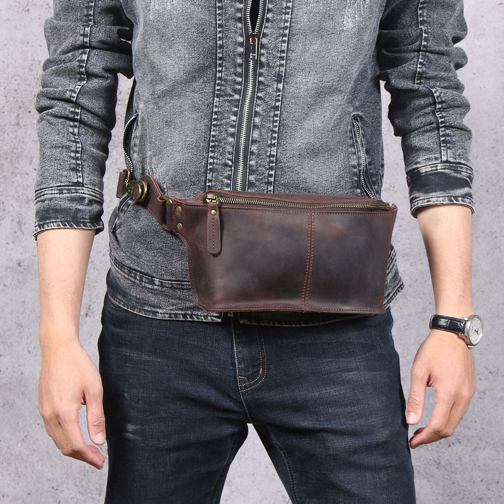 Fashion Men's Waist Bag Chest Bag Retro One-shoulder Messenger Bag