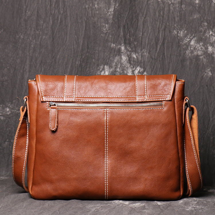 Handmade Vintage Leather Messenger Bag Men Crossbody Bag – Unihandmade