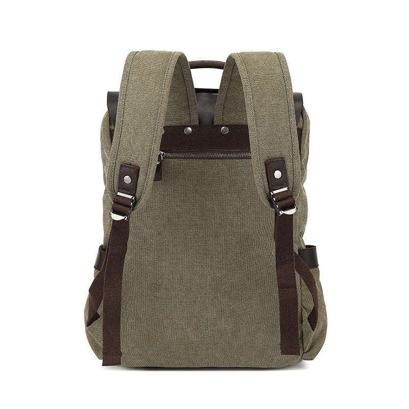 Canvas Leather School Backpack Laptop Backpack Hiking Rucksacks