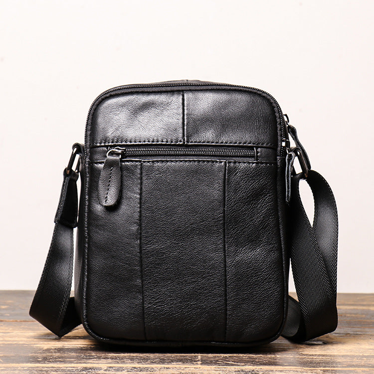 Full Grain Leather Crossbody Bag Small Messenger Bag Casual Shoulder Bag