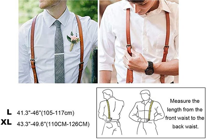 Personalized Leather Suspenders Wedding Suspenders Men's Suspenders