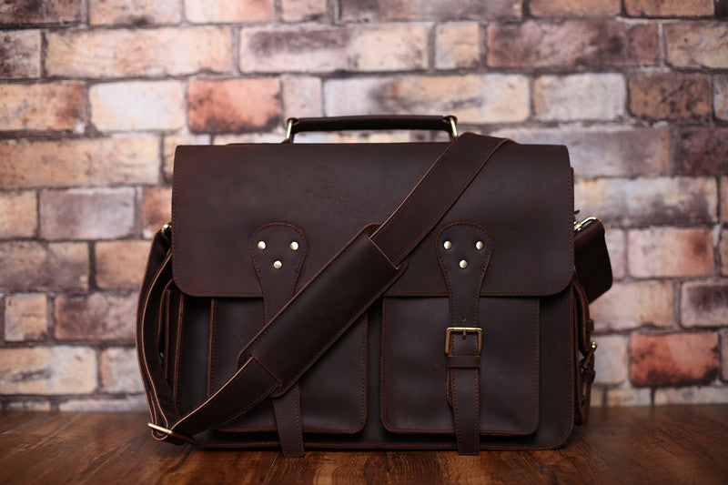 Men Leather Messenger Shoulder Bag Crossbody Bag Satchel Business Bag Man  Purse