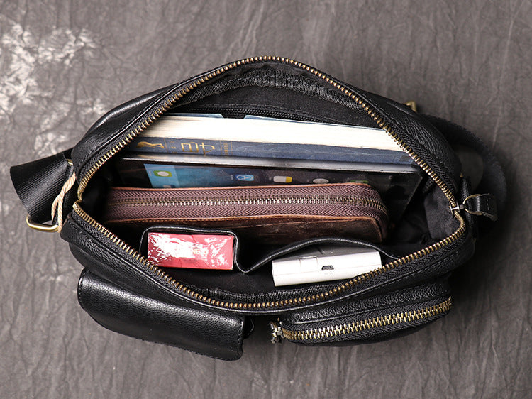 Crazy Horse Leather Messenger Bag Casual Shoulder Bag