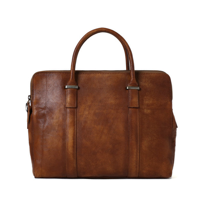Laptop Bag Vintage Vegetable Tanned Leather Briefcase Messenger Bag  9043 - Unihandmade