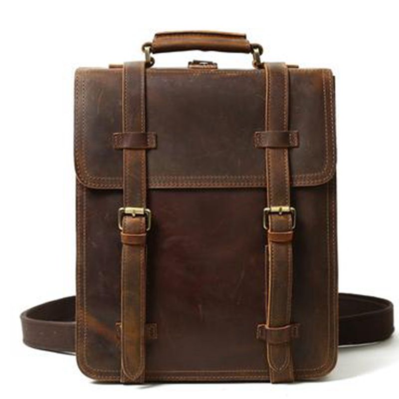 Rustic Leather Rucksack Backpack Messenger Bag Sling Shoulder Bag YD8062 - Unihandmade