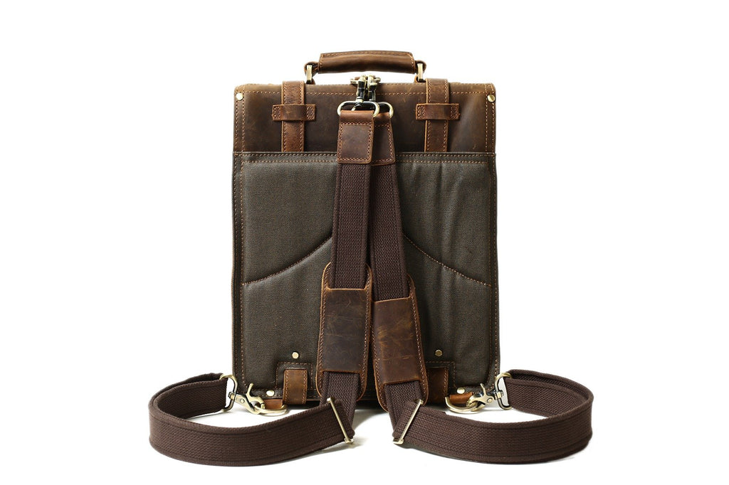 Rustic Leather Rucksack Backpack Messenger Bag Sling Shoulder Bag YD8062 - Unihandmade