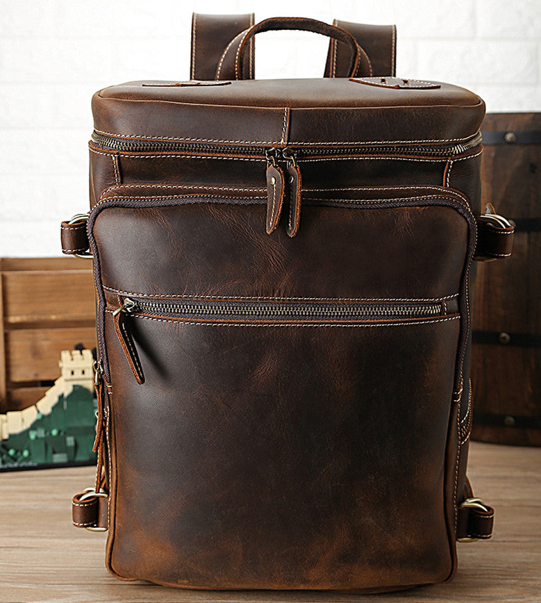 Handmade Leather Backpack Man Backpack Vintage Backpack Laptop Backpack 3035 - Unihandmade