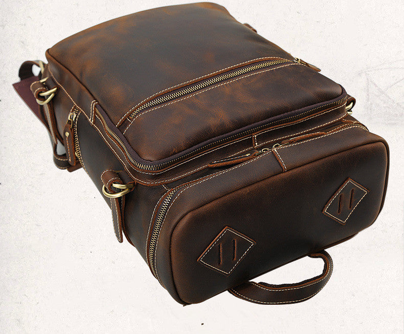 Handmade Leather Backpack Man Backpack Vintage Backpack Laptop Backpack 3035 - Unihandmade
