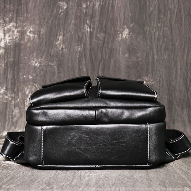 Black leather backpacks, Luxury leather goods