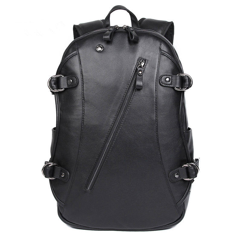 Fashion Backpack Handmade Leather Backpack with USB charge School Backpack Men Backpack - Unihandmade