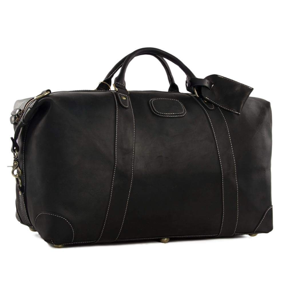 men's / unisex travel duffle bag Handmade Vintage Brown Leather Travel Bag Mens Duffel Bag Black / No