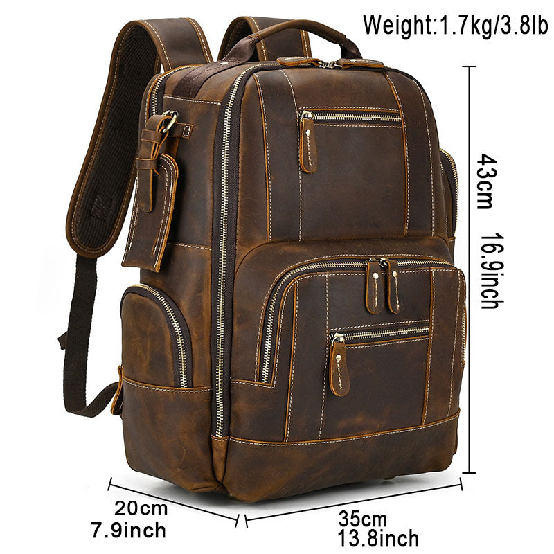 Leather Backpack 15.6
