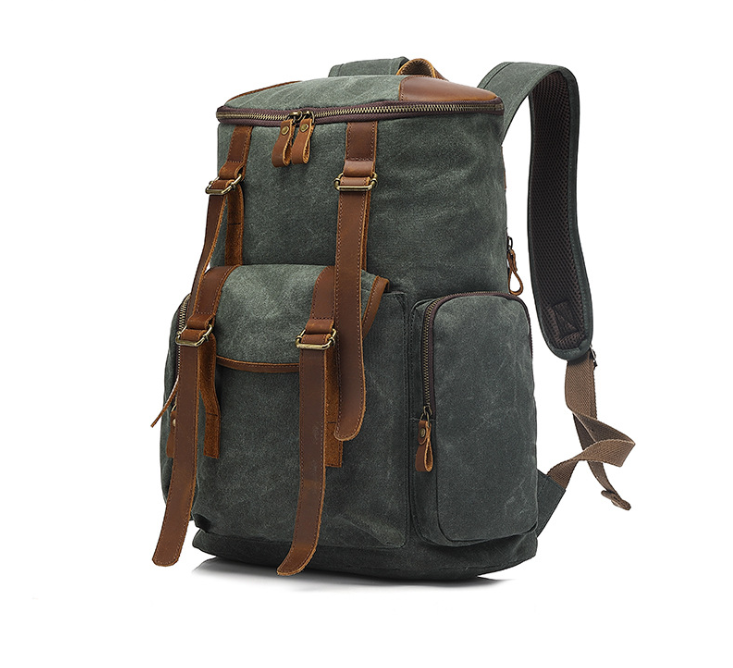 Handmade Canvas Backpack Waterproof Rucksacks Travel Backpack for Men