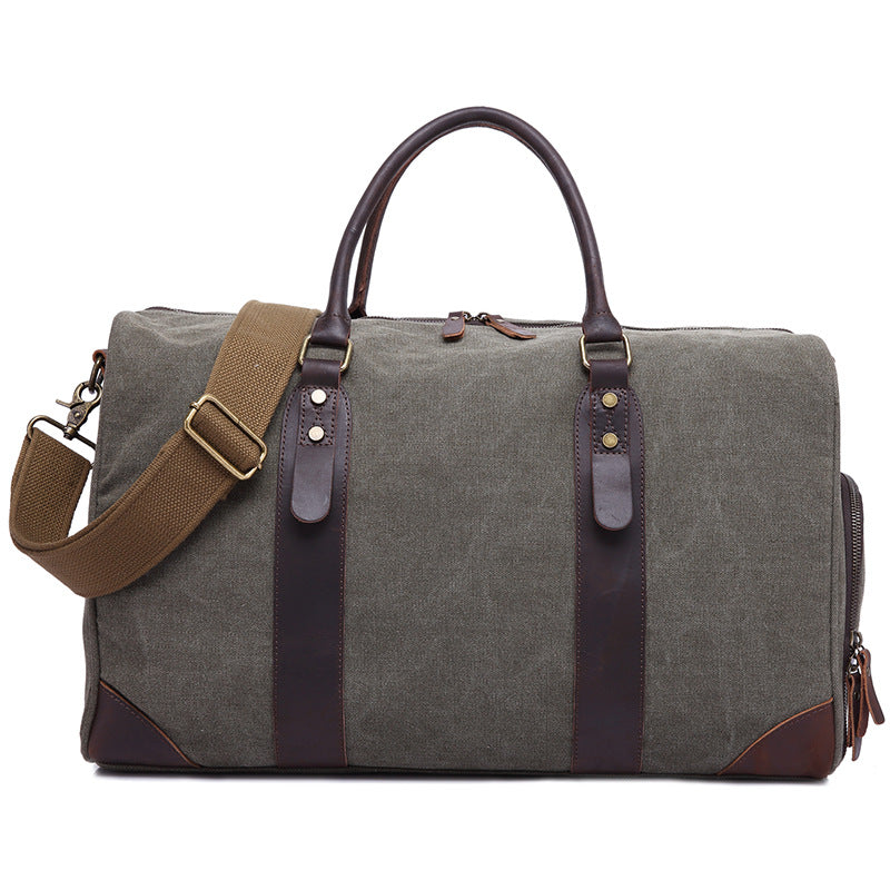 Canvas Duffel Travel Bag Gym Bags with Shoe Compartment F24 - Unihandmade